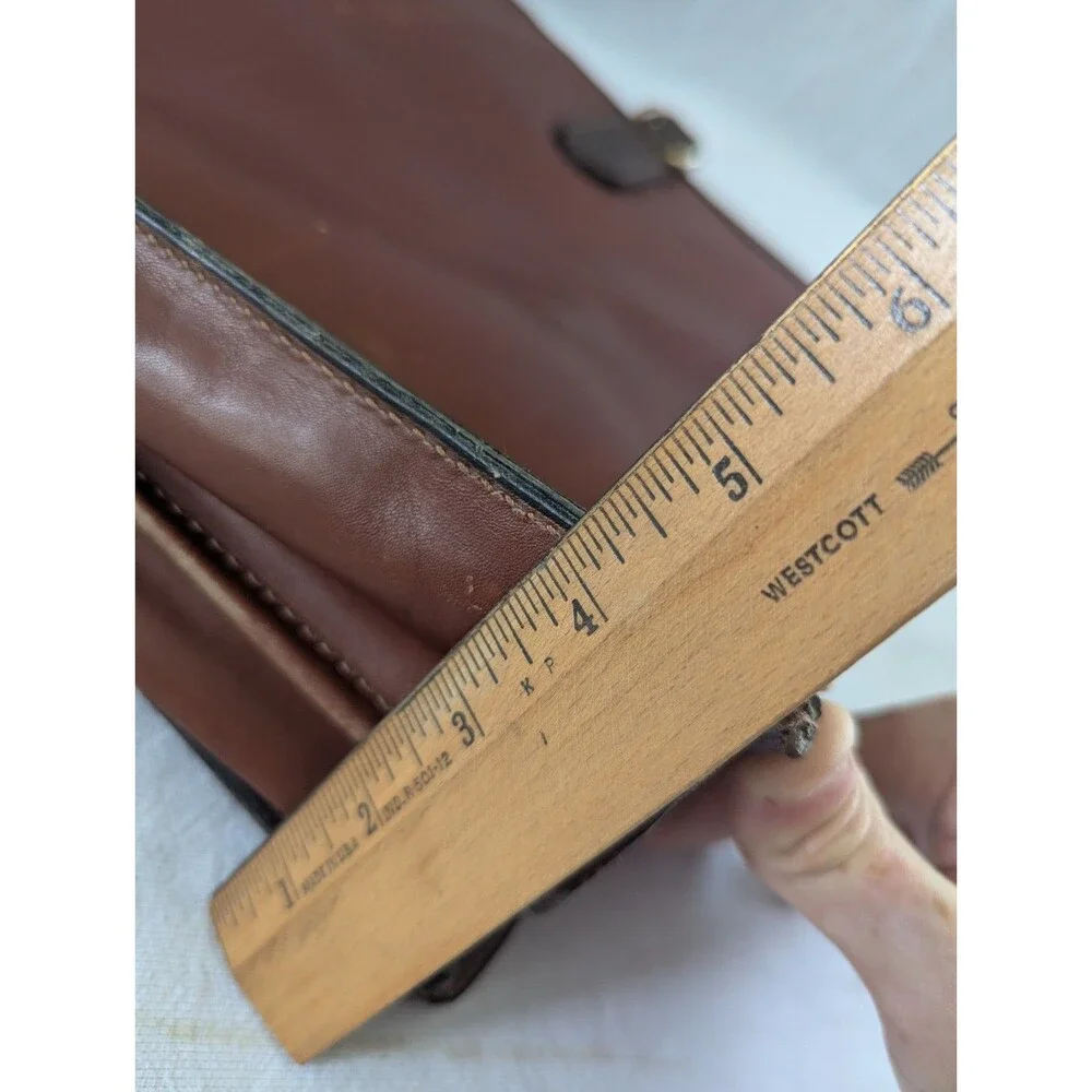 Vintage Mark Cross Men's Brown Leather Briefcase Made In Italy 80s Attache